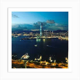 View to Kowloon across Victoria Harbour, Hong Kong Art Print