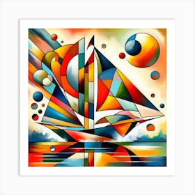 Geometric Art Sailboat Art Print