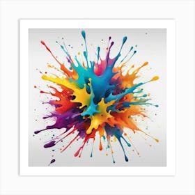 Colorful Paint Splash Art Print