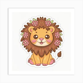 Cute Lion Art Print