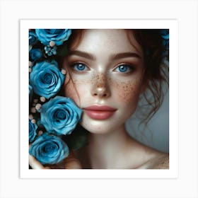 Blue Roses 6 Art Print