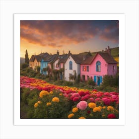 Colorful Houses In England Art Print