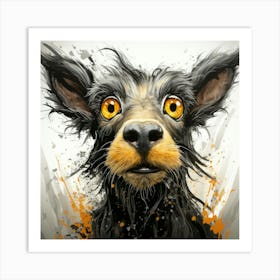 Dog With Yellow Eyes Art Print