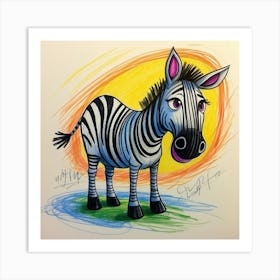 Happy Zebra Art Print