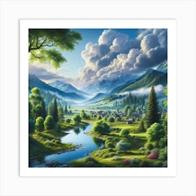 Valley Landscape Art Print