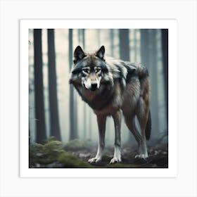 Wolf In The Forest 72 Art Print