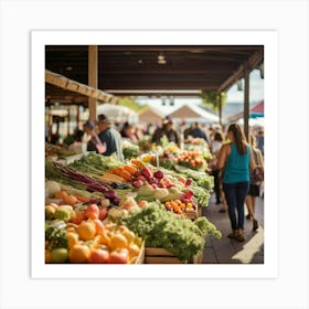 Farmers Market paintings art print Art Print