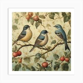 Three Bluebirds Art Art Print