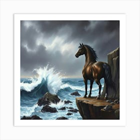 Horse On The Cliff 3 Art Print