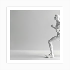 Runner Running On White Background Art Print