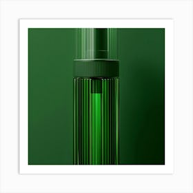 Green Bottle On A Green Background Art Print