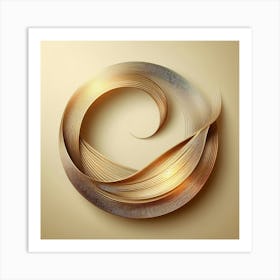 Abstract Golden Swirl Art Print