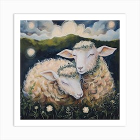 Sheep Fairycore Painting 2 Art Print