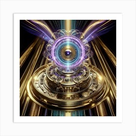 Time Warp: Navigating Dimensions with the Quantum Time Machine Art Print