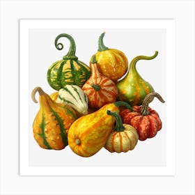 Pumpkins And Gourds Art Print