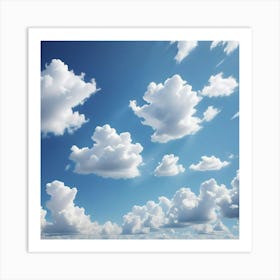 White Clouds In The Sky Art Print