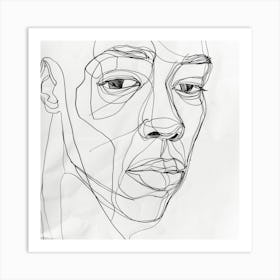 Drawing Of A Man'S Face Art Print