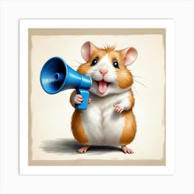 Hamster With Megaphone 6 Art Print