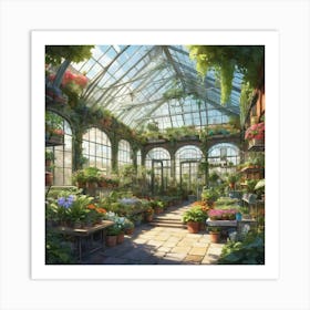 Illustrative Albedo Greenhouse Square Art 0 Art Print