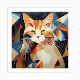 Abstract modernist Cat 1 Art Print