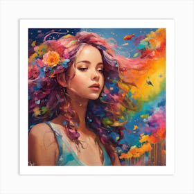 Colorful Girl Art Print