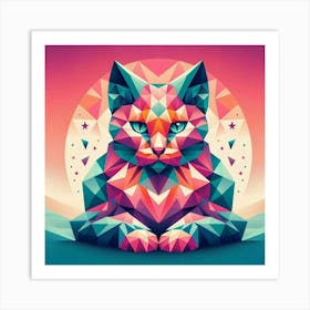 Mewsly Low Poly Cat Art Print