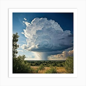 Cumulus Clouds Towering High Creating An Overcast Day In A Natural Outdoor Landscape Cumulus Clou (1) 2 Art Print