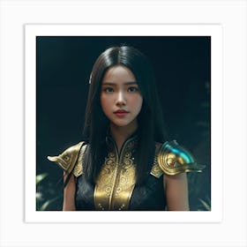 Chinese Girl In Armor Art Print