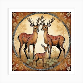 Outback Animals 2 Motif Batik Deer Art Print 3 Art Print