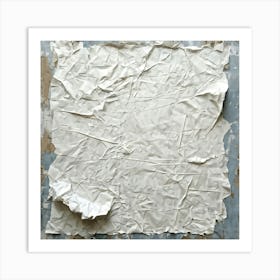 Abstract Art Featuring A Crumpled White Sheet Surface Rich With Texture Showcasing Wrinkles And Cre (2) Art Print