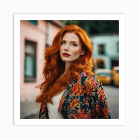 Red Haired Woman 2 Art Print