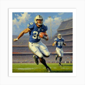 Clutch Play Football Athlete in Full Gear Art Print