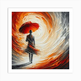 Person With Umbrella 1 Art Print