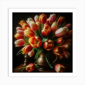 Tulips In A Vase 3 Art Print