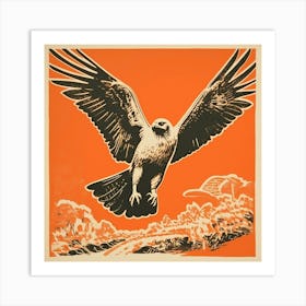 Retro Bird Lithograph Osprey 3 Art Print