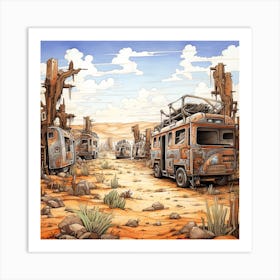 Desert Road Art Print