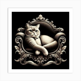 Cat In A Chair Art Print