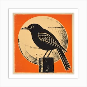 Retro Bird Lithograph Baldpate 2 Art Print