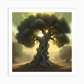 Sun drenched tree Art Print