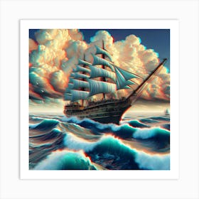 Ship In The Ocean 1 Art Print