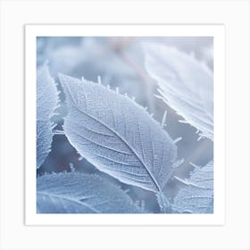 Frosty Leaves 5 Art Print