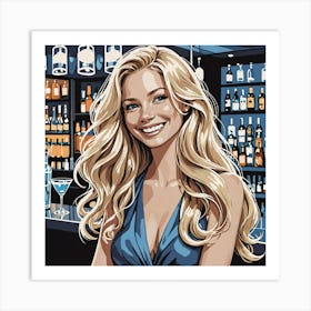 Bar Girl Painting Art Print