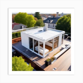 Modern House On A Roof Art Print