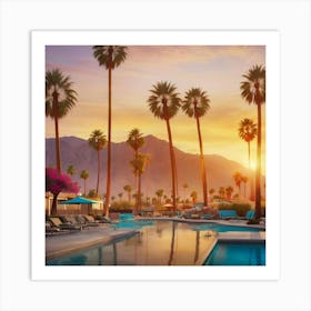 Palm Springs At Sunset Art Print