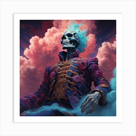 Skeleton In The Clouds Art Print