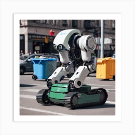 Robot On The Street 75 Art Print