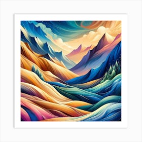 Abstract Landscape Painting 17 Art Print