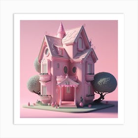 Pink House Art Print