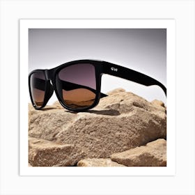 Sunglasses On Rocks Art Print