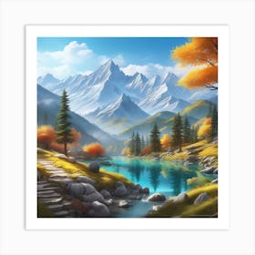 Autumn Landscape Painting 4 Art Print